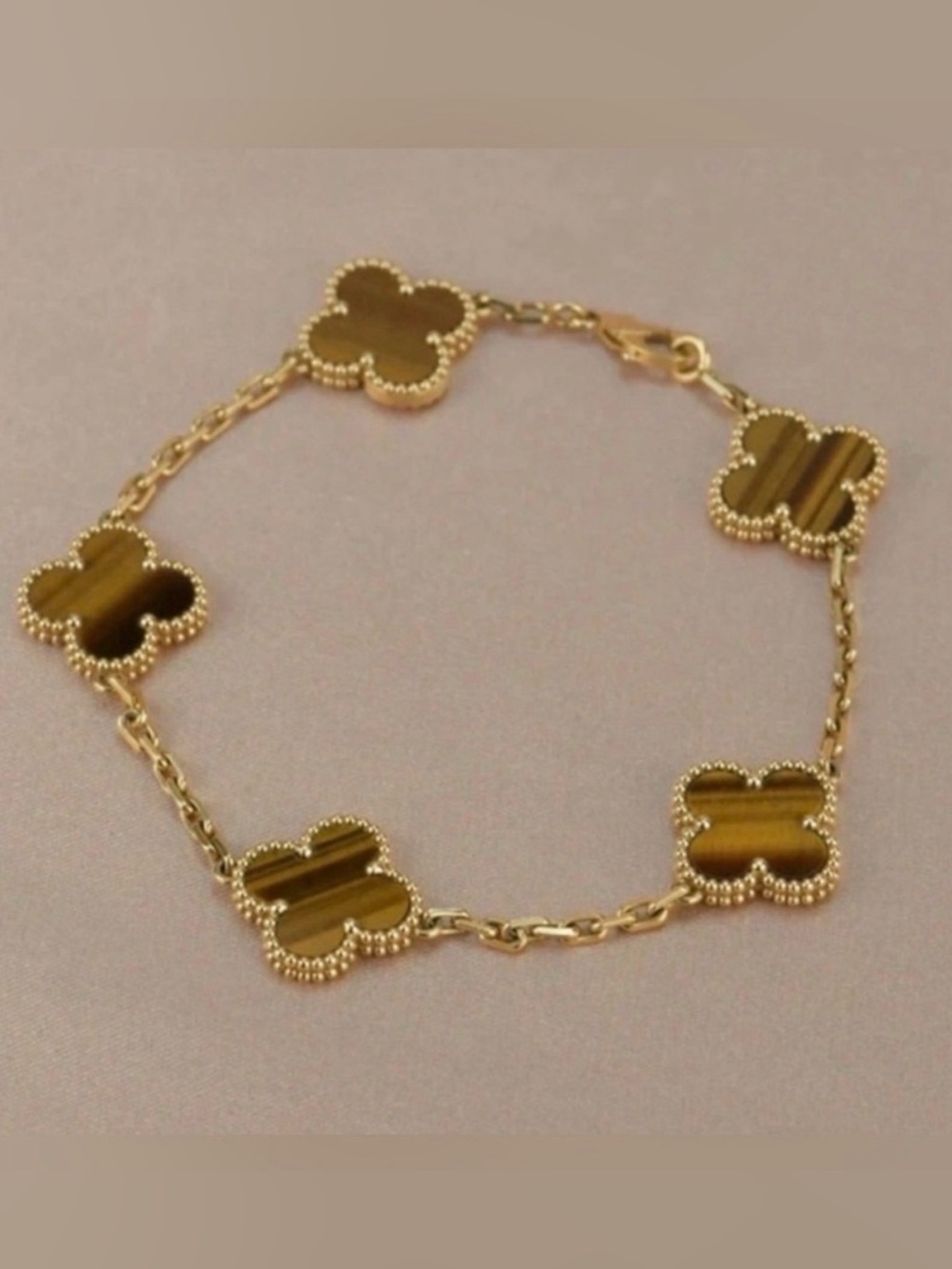 Brown Clover Bracelet Tiger Eye Bracelet